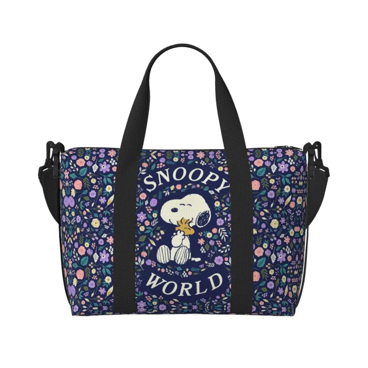 

Изготовленная на заказ сумка-тоут с рисунком собаки Snoopys, женская большая вместительная сумка для пляжного спортзала, дорожная сумка на плечо