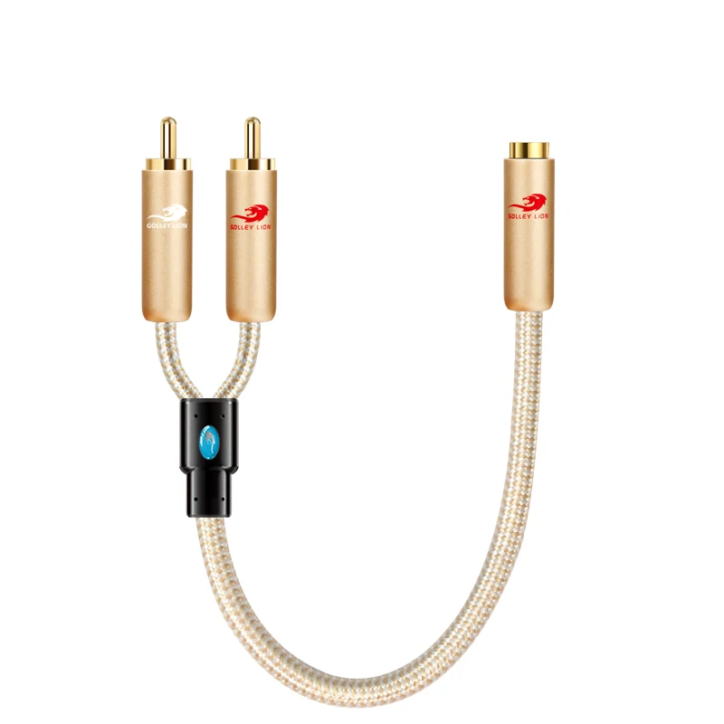 Premium Conversion Cable Mini Jack 3.5 Female to Dual RCA Male for Headphone Laptop 1/8\