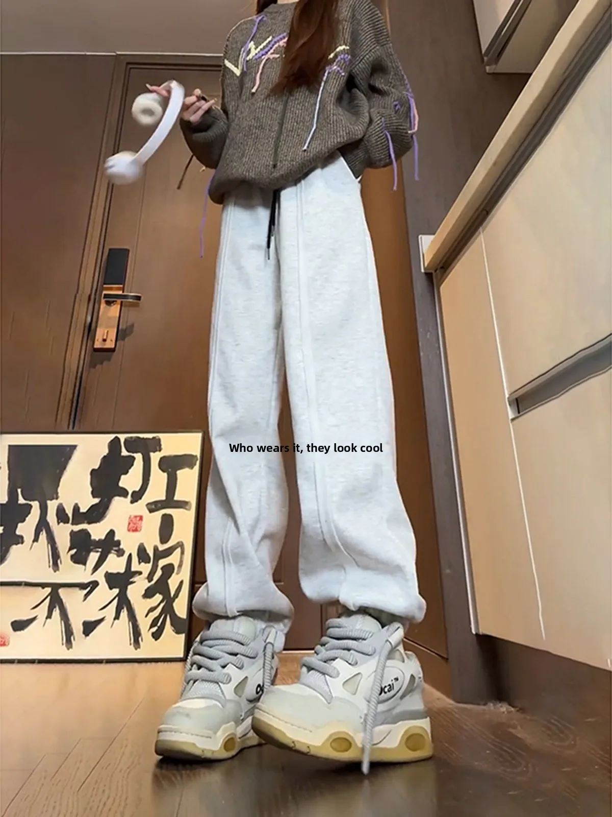 

Women's Winter Thiened Fce Lined Lamb Fur Cuffed Pants Cold Resistant Slimming Warm Cotton Trousers for below 40 Deees