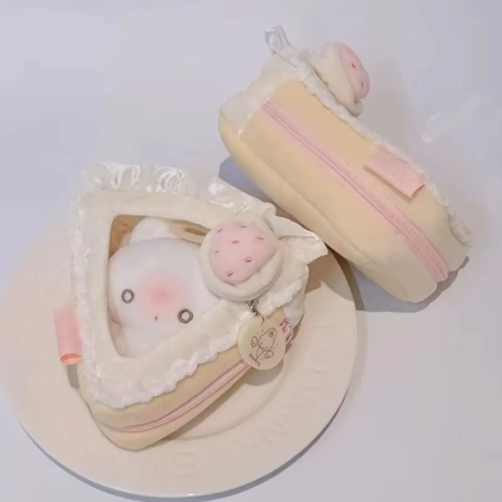 Transparent Strawberry Cake Storage Bag with Clear Window PVC Material Protector Case Zipper Colorful Hanging Storage Bag