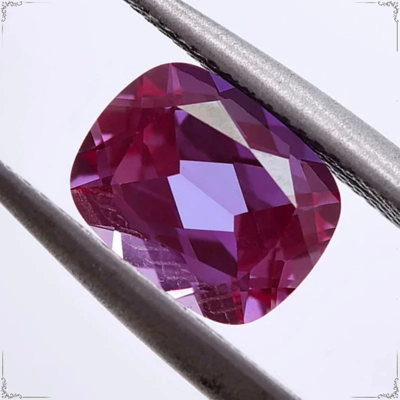 AGL Certified Color Change Alexandrite,Cushion Cut Lab Grown Gemstone, High Clarity Green to Purple Stone for DIY Jewelry Making