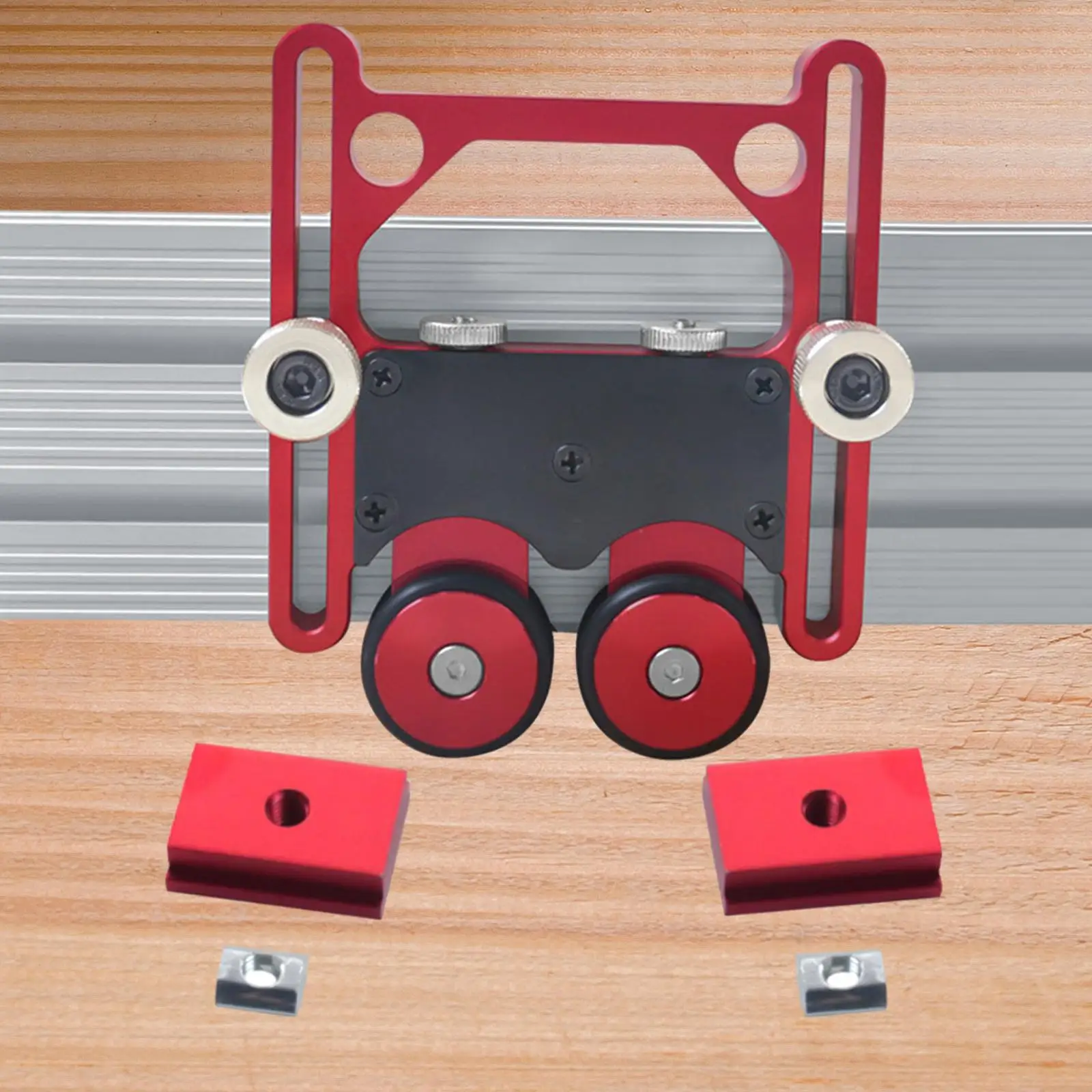 Bearing Stock Roller Feeding Guide Roller Single Way Aluminum Alloy Bearing Roller FeatherBoard for Tablesaw Woodworking