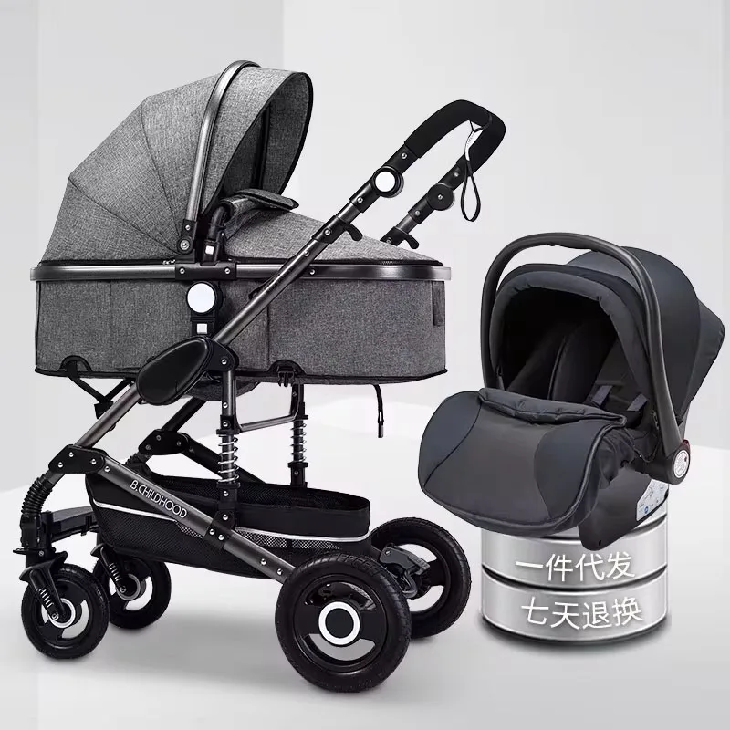 Multifunctional Stroller Newborn Baby Two-way Swivel Seat High Landscape Lightweight Foldable Four-wheeled Baby Stroller