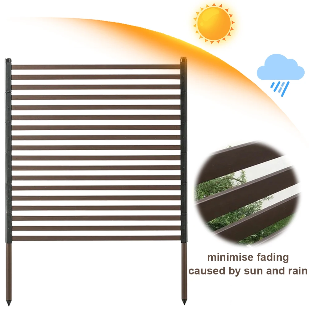 

3 Ft W X 4 Ft H Metal Privacy Fence PE-Coating Steel Pipes Privacy Screen Fence Fence Panel for Outside Patio Garden Backyard