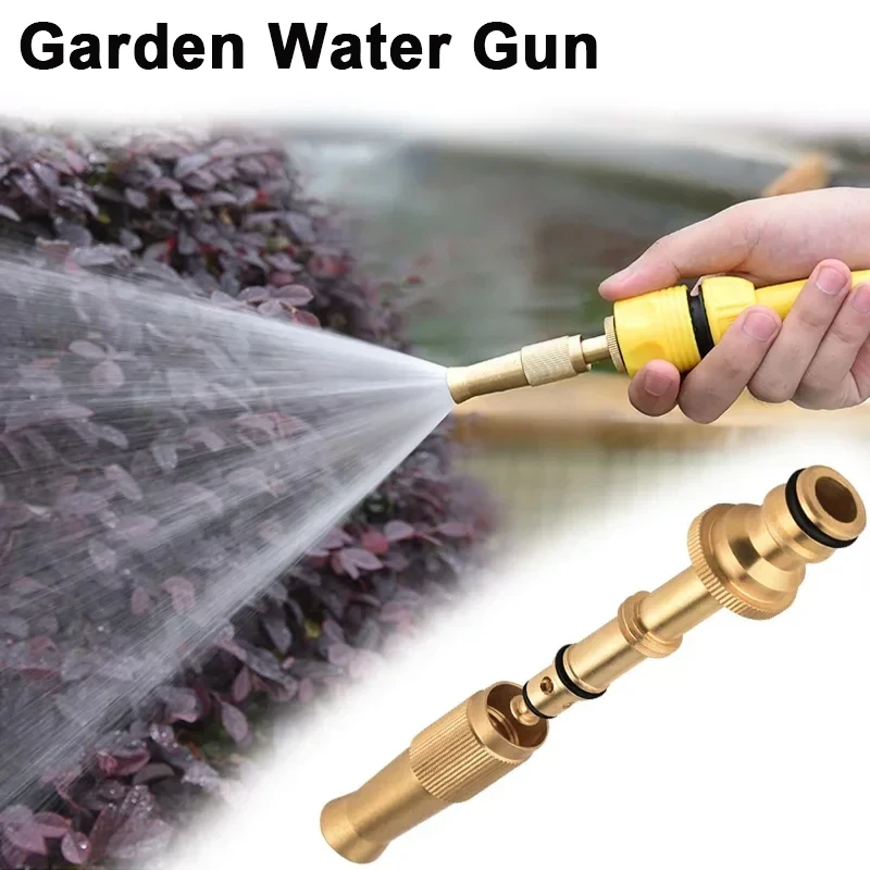 Hochdruck-Wasserpistole mit verstellbarer Messingdüse für Autowäsche, Gartenbewässerung, Pflanzenbewässerung und Terrassenreinigung