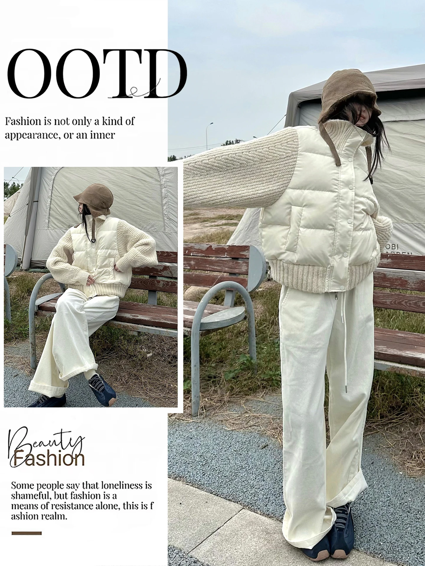 

American Retro Splicing ort Cotton Jaet Women's Bread Sle Outerwear Warmth Design Sense Autumn Winter New Arrival