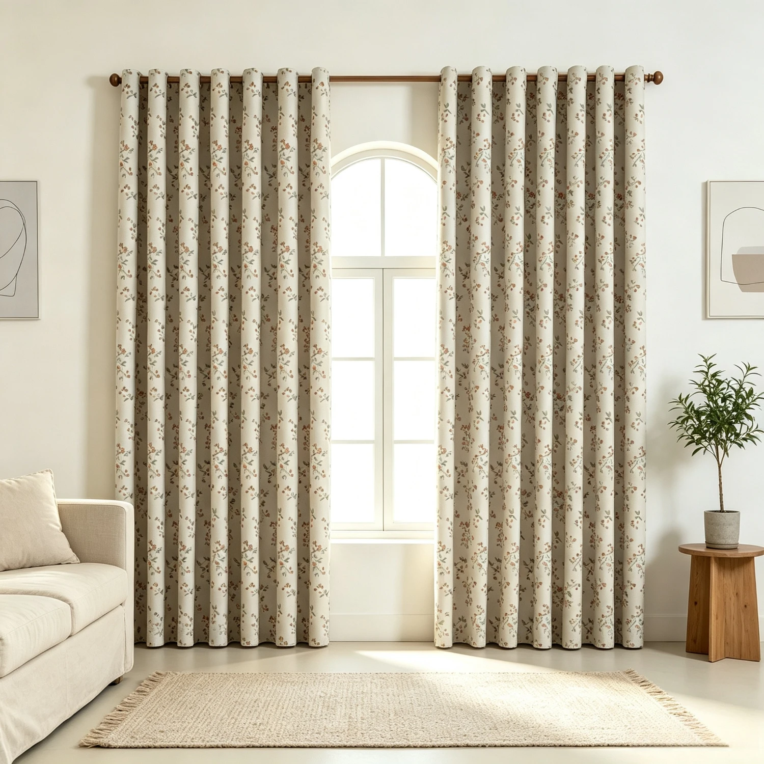 1pc 100% Blackout Printed Curtains for Living Room Panel Privacy and Sunlight Blockage Home Decor Window Curtain