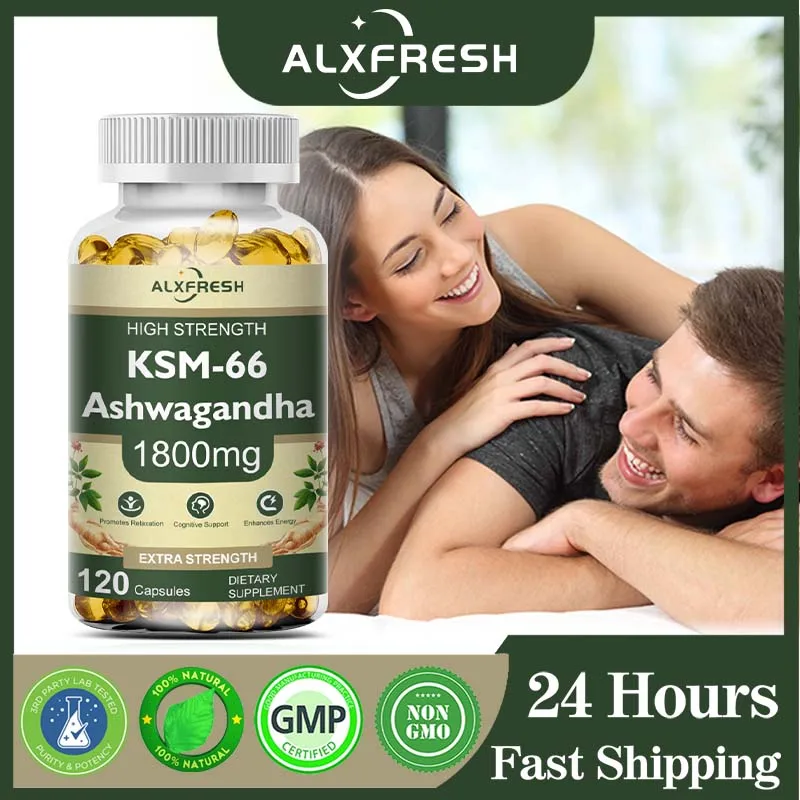 Natural Ashwagandha Capsule Supplements | Potent Concentrated Extract | Maximum Strength Formula | Non-GMO Vegan