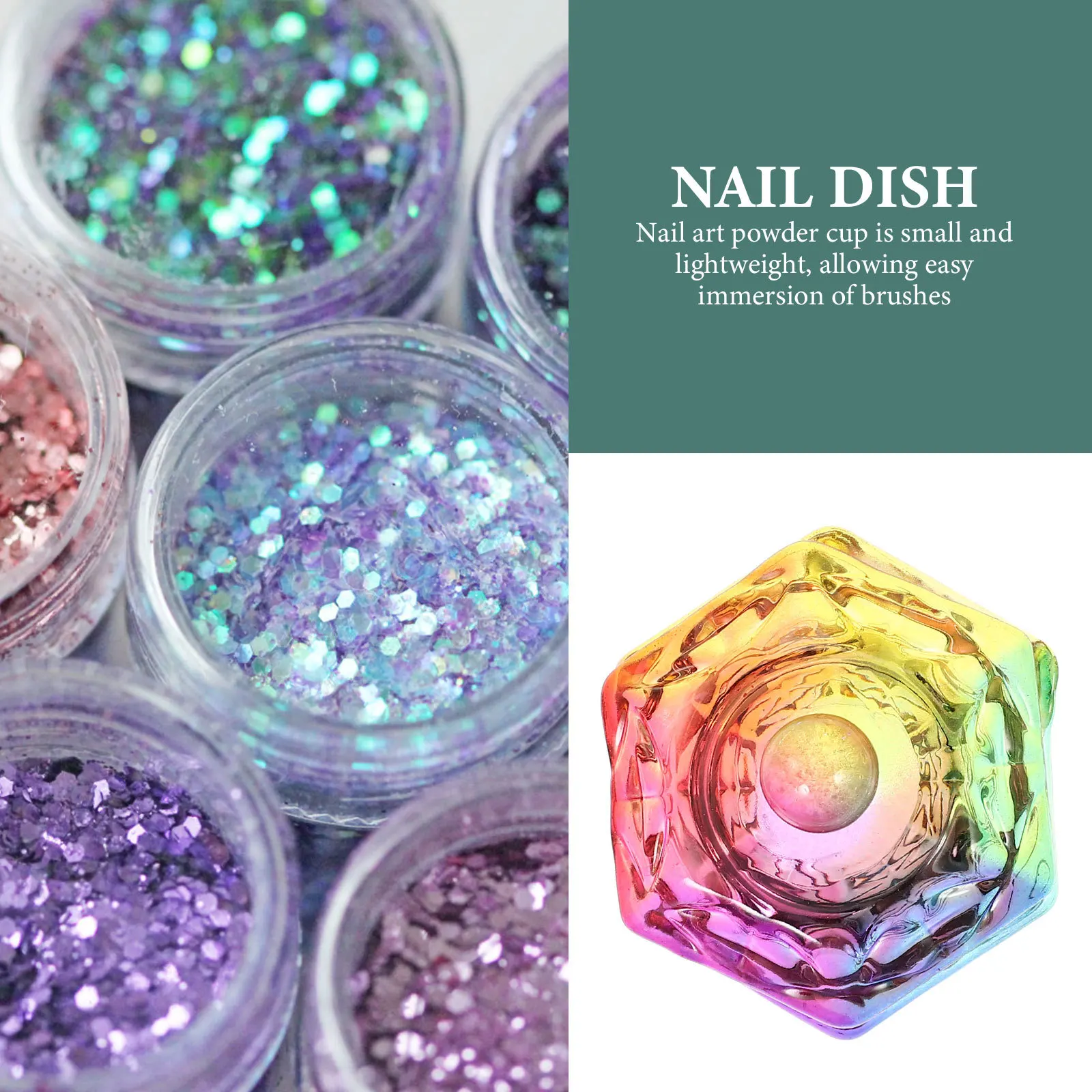 2 pezzi piatto per unghie tazza di cristallo vetreria per unghie acriliche piatto smorzante forniture professionali per nail art tazza per manicure