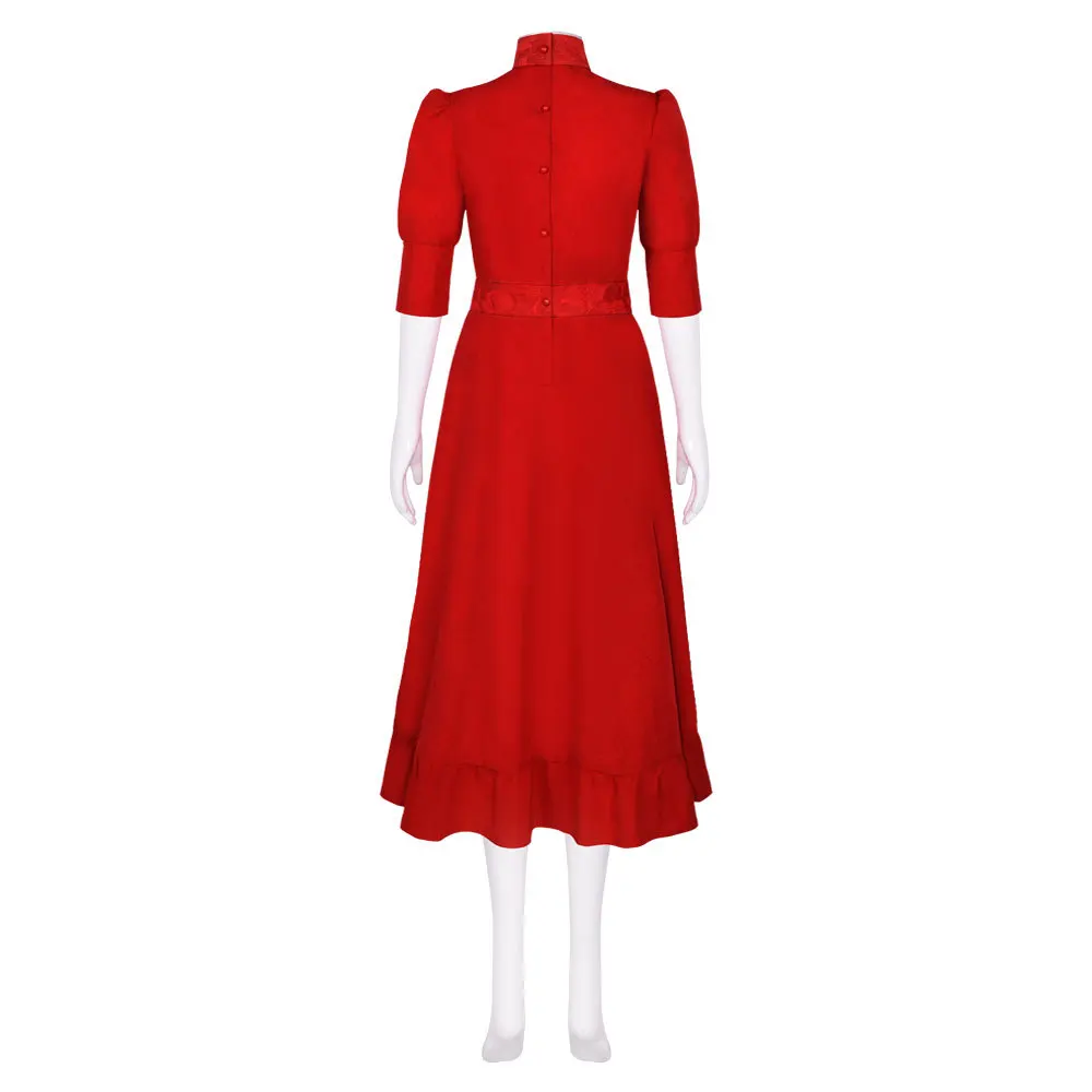 Robe de Cosplay Perle à Manches sulfpour Femme et Fille, Costume Mia Goth, Jupe Plissée, Taille Haute, Rouge, Film X, Tenue de ix