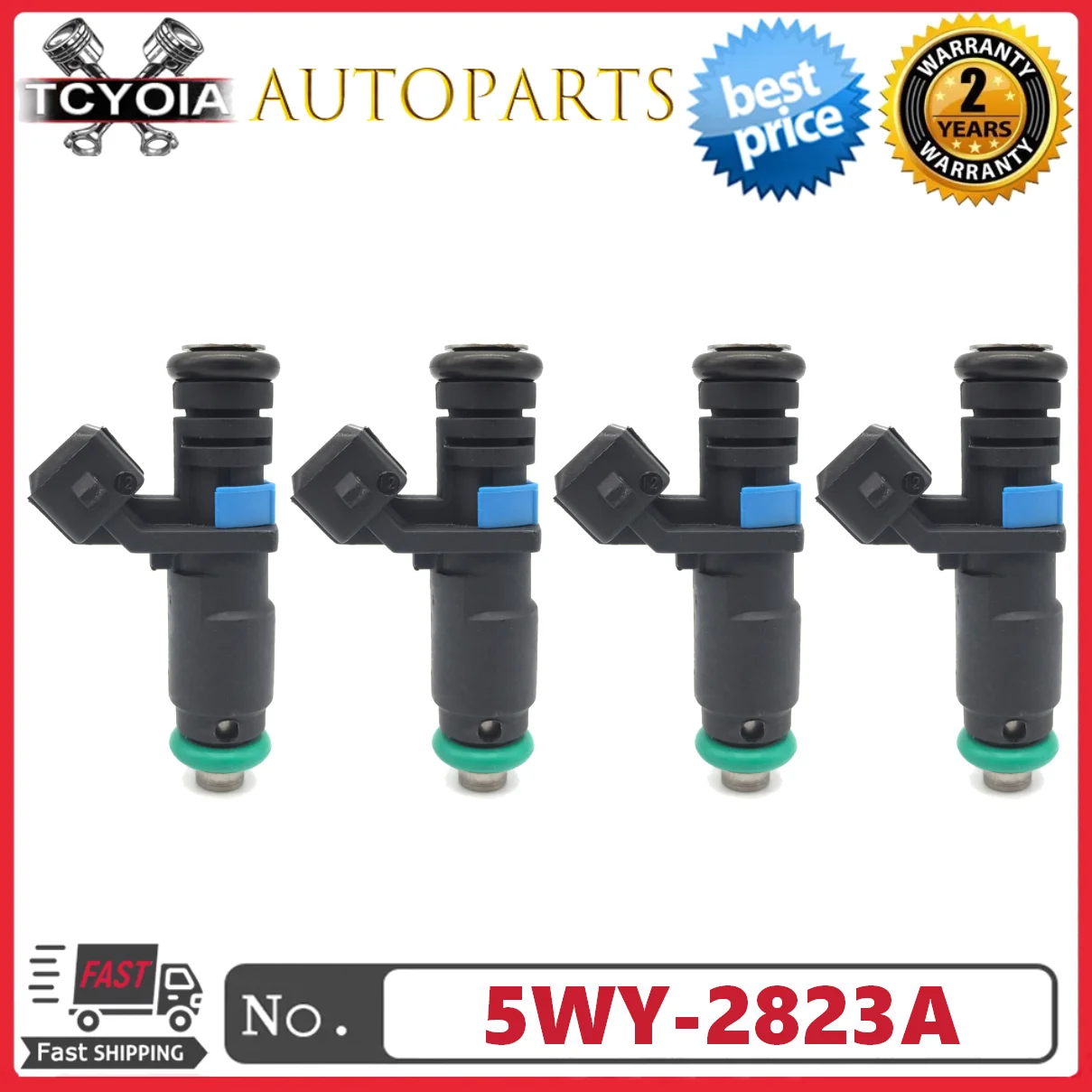 

4Pcs/lot 5WY-2823A 5WY2823A Fuel Injectors For 2001-2008 KIA PIRDE 1.3L 1.4L L4 3-Hole