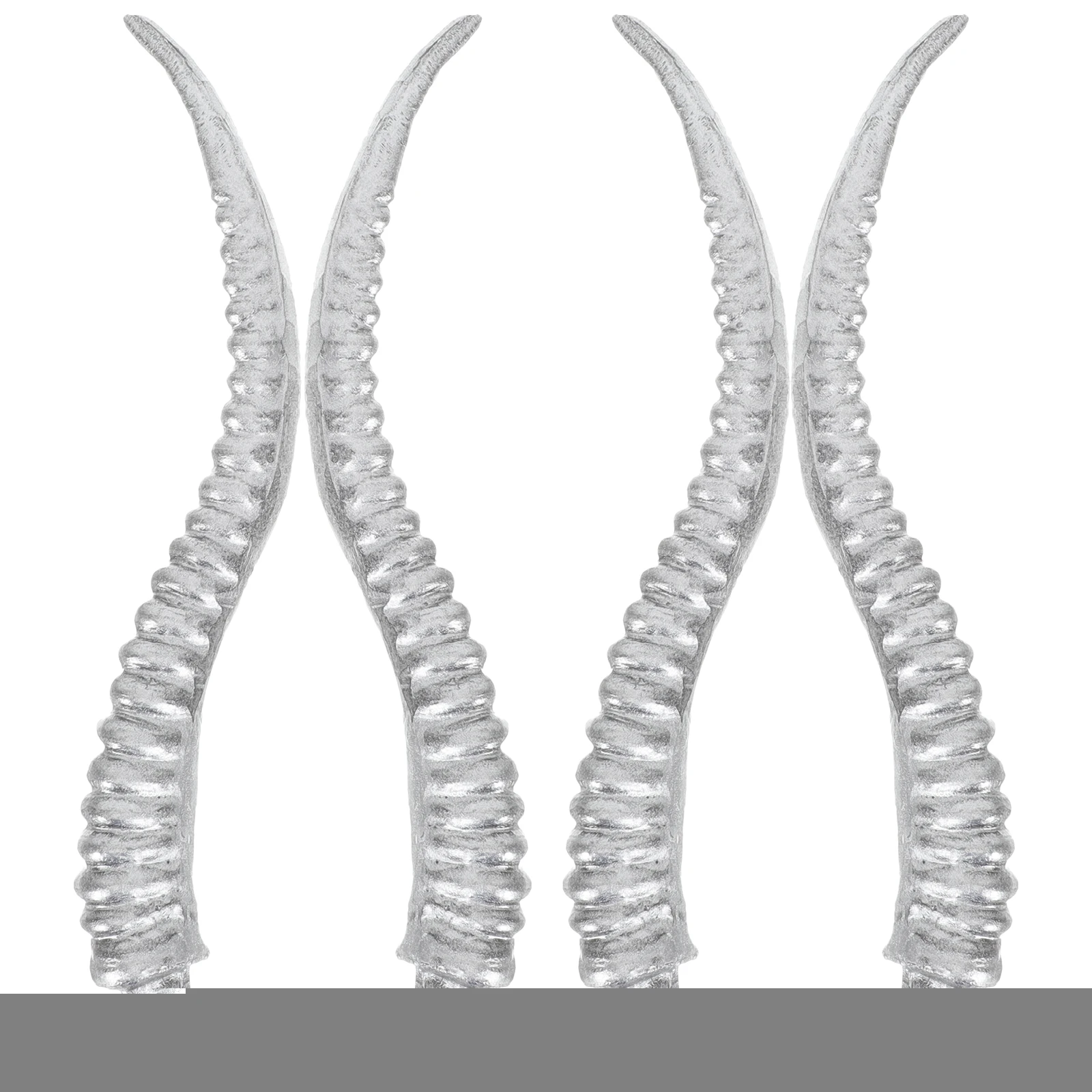

4 Pcs Lightweight Premium Material DIY Hair Accessories for Halloween Party Gothic Silver Antlers Cosplay Props