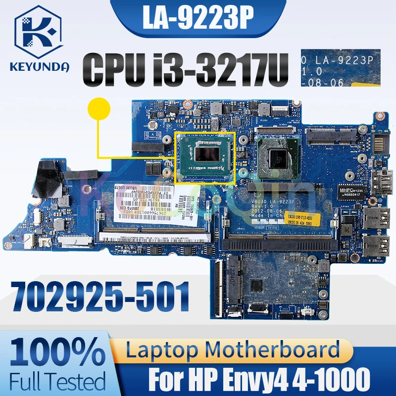 

For HP Envy4 4-1000 Notebook Mainboard LA-9223P SR0N9 i3-3217U 702925-501 Laptop Motherboard Test