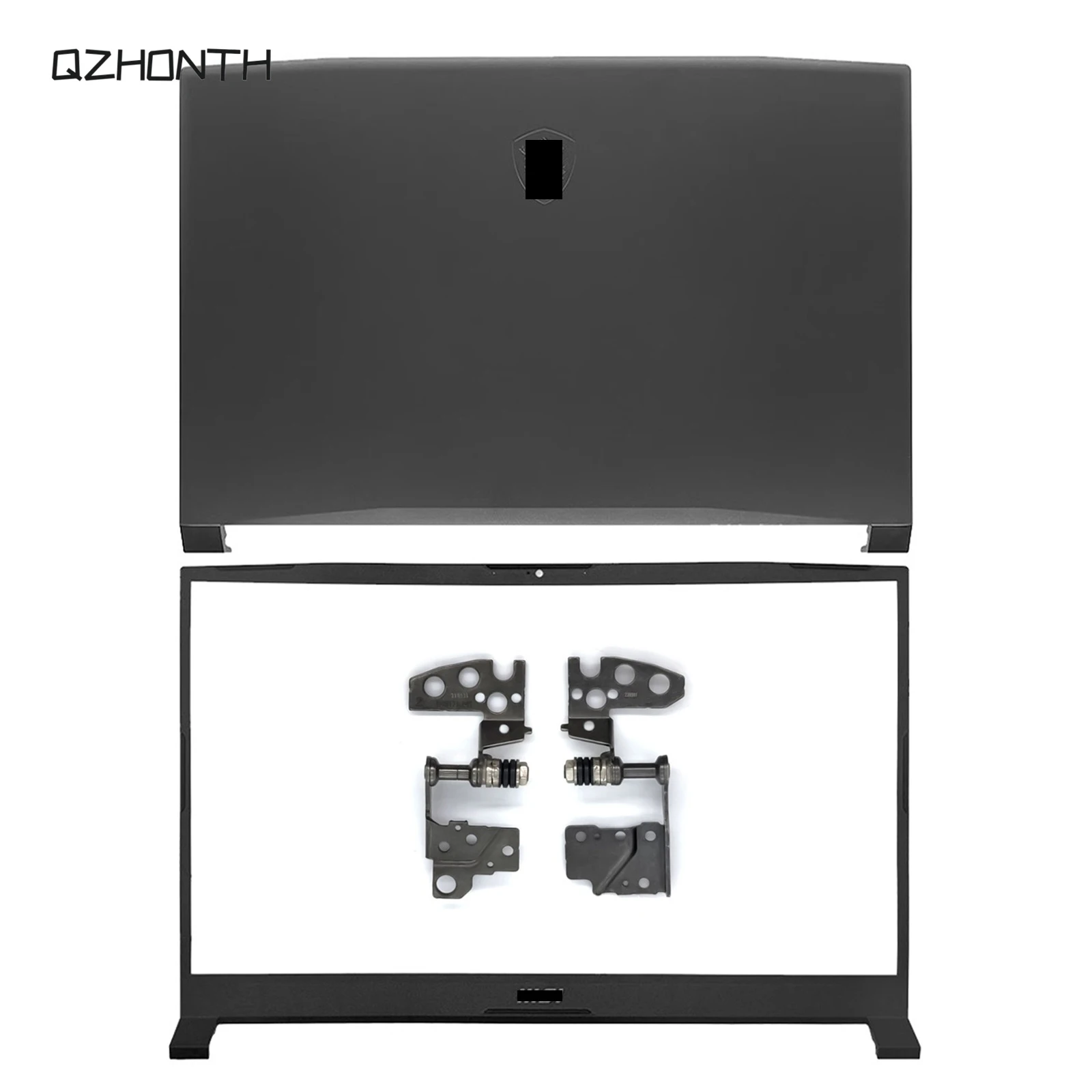 New For MSI Katana GF76 MS-17L1 MS-17L2 17L3 L4 LCD Back Cover + Front Bezel + Hinges (Black) 17.3