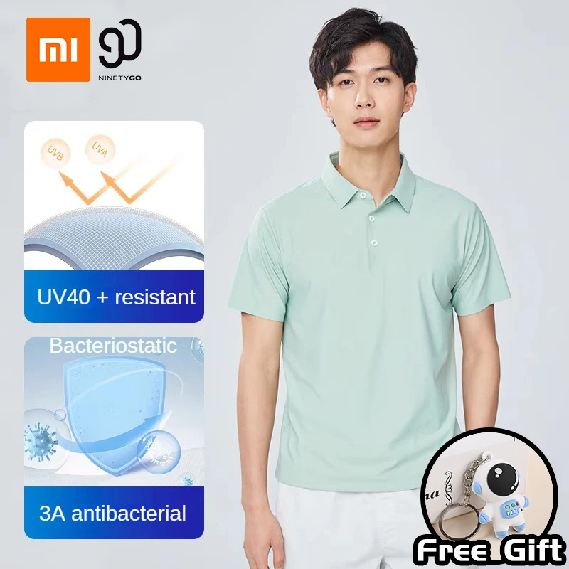 

Xiaomi Mijia 90FUN Polo Shirt for Men Cool Sensation and Quick Drying Antibacterial Breathable Elastic Sleeved T-shirt