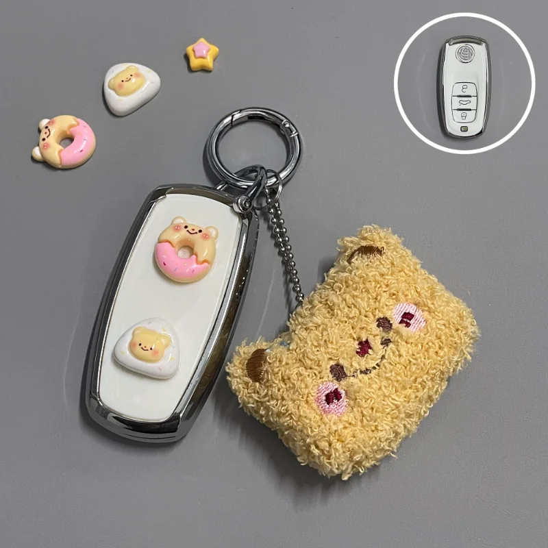 

3 Button TPU Car Key Case Cover For VW Volkswagen Phideon Car Key Bag Cartoon Cute Personality Buckle