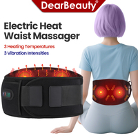 Electric Heating Waist Massager Back Support Belt 3 Levels Red Light Heat Vibration Hot Compress Brace Belt for Back Pain Relief