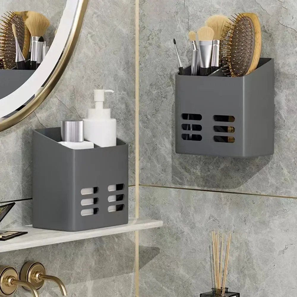 Bathroom Cosmetics Storage Drain Rack Wall Mounted Shower Drain Shelf Toothpaste Storage Rack Container Toothbrush