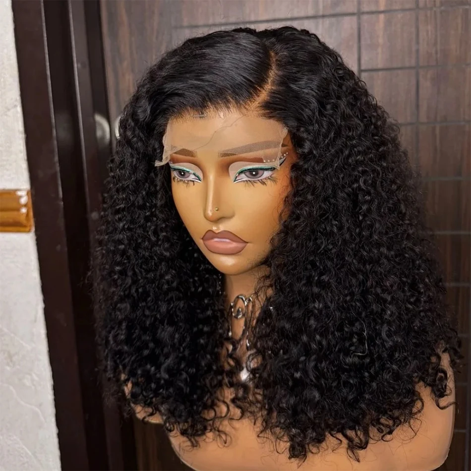 250% Density Deep Water Wave Bob 13x4 Lace Frontal Human Hair Wigs Short Curly 4x4 Transparent Lace Front Closure Wig Preplucked Brazilian Remy Hair