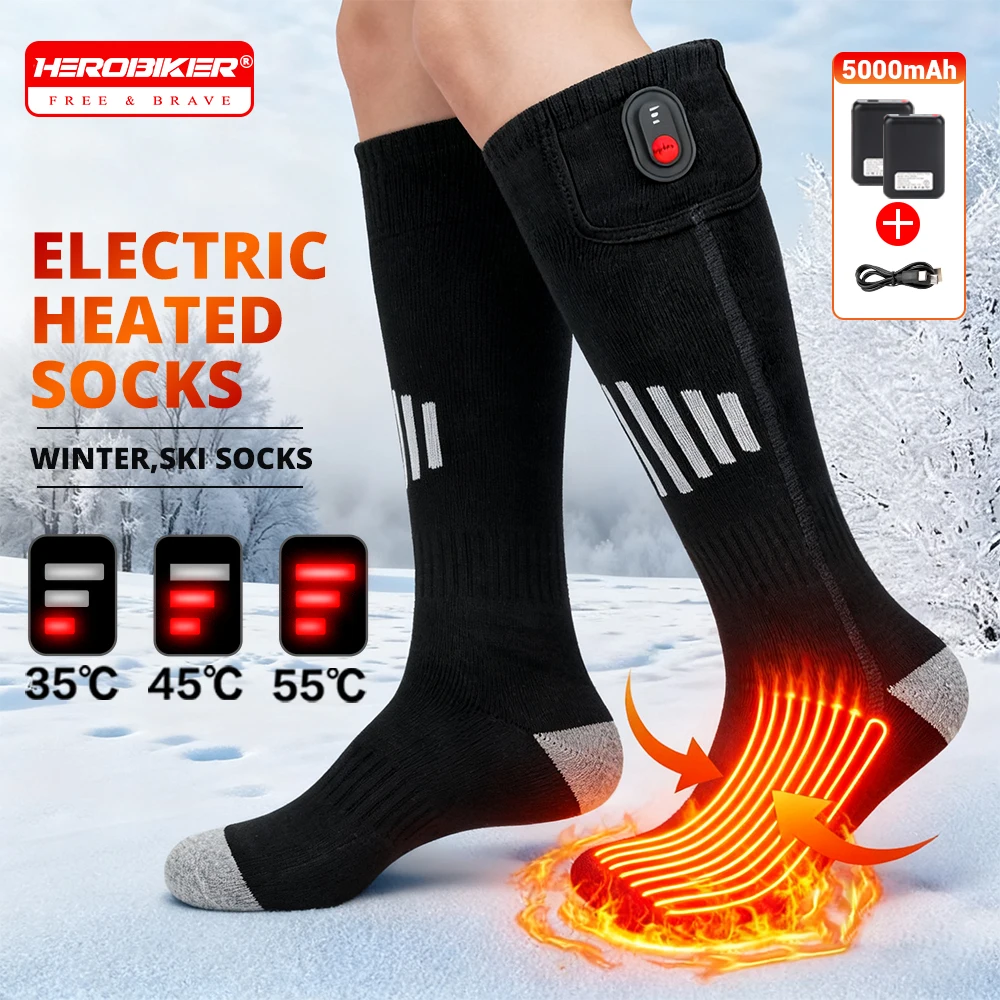 

Electric Heating Socks Motorcycle Heated Socks Women Men Winter Warm Socks Outdoor Skiing Socks Sport Foot Heating Equipment