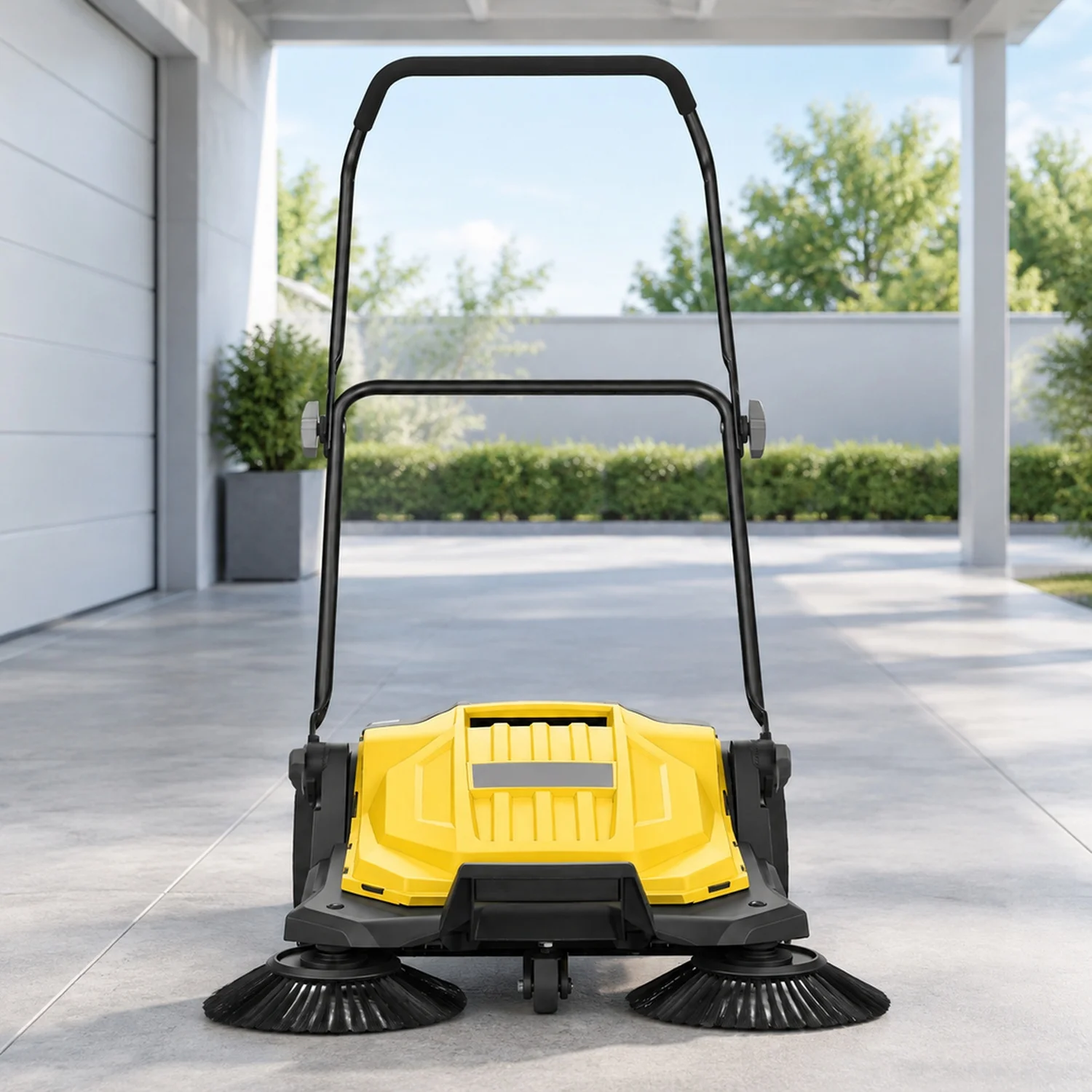 Walk-Behind Hand Push Floor Sweeper, Manual Non-Electric with 25.6
