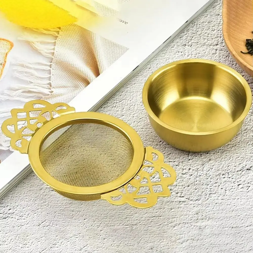 Stainless Steel Double Ear Tea Filter Fine Mesh Flower/Long Handle Hanging Tea Strainer Food-grade Reusable Lace Tea Infuser view 3