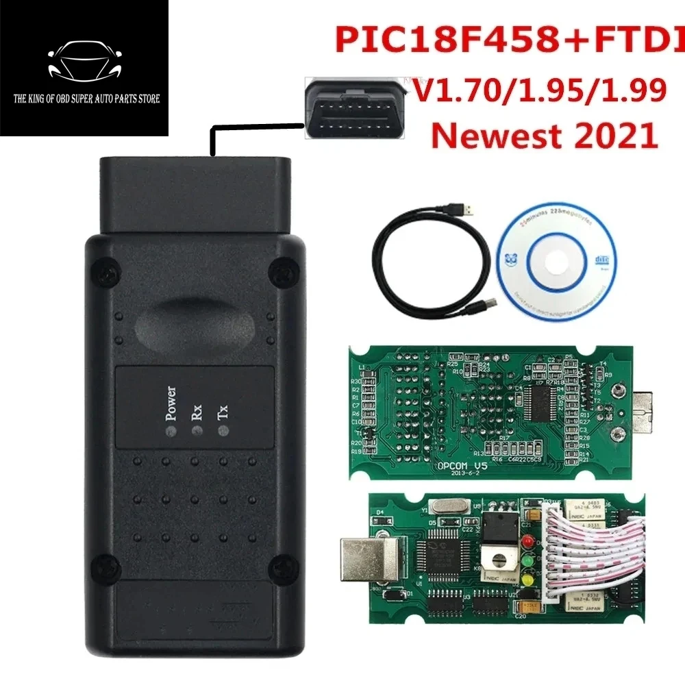 New Opcom 2021 200603a OP COM 1.95 1.99 PIC18F458 FTDI Can be Flash update OBD2 Car CAN BUS Diagnostic Tool For 0pel Until 2021