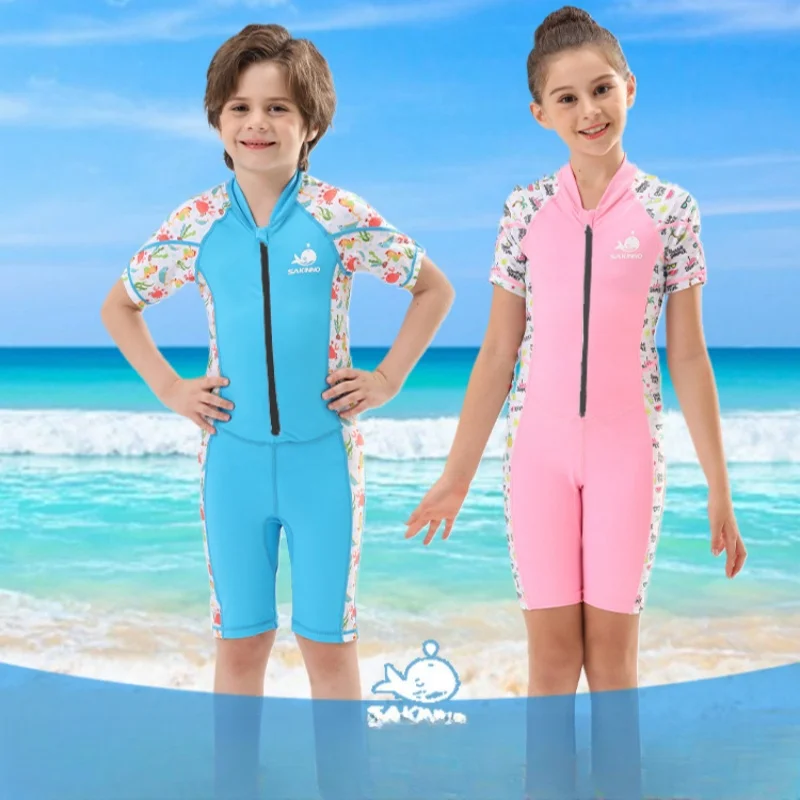 Girls Boys Rash Guard Short Sleeved Surf Stinger Wet suit Sun Protection Quick Dry Rashguard Swimsuit Kids Youth Toddler