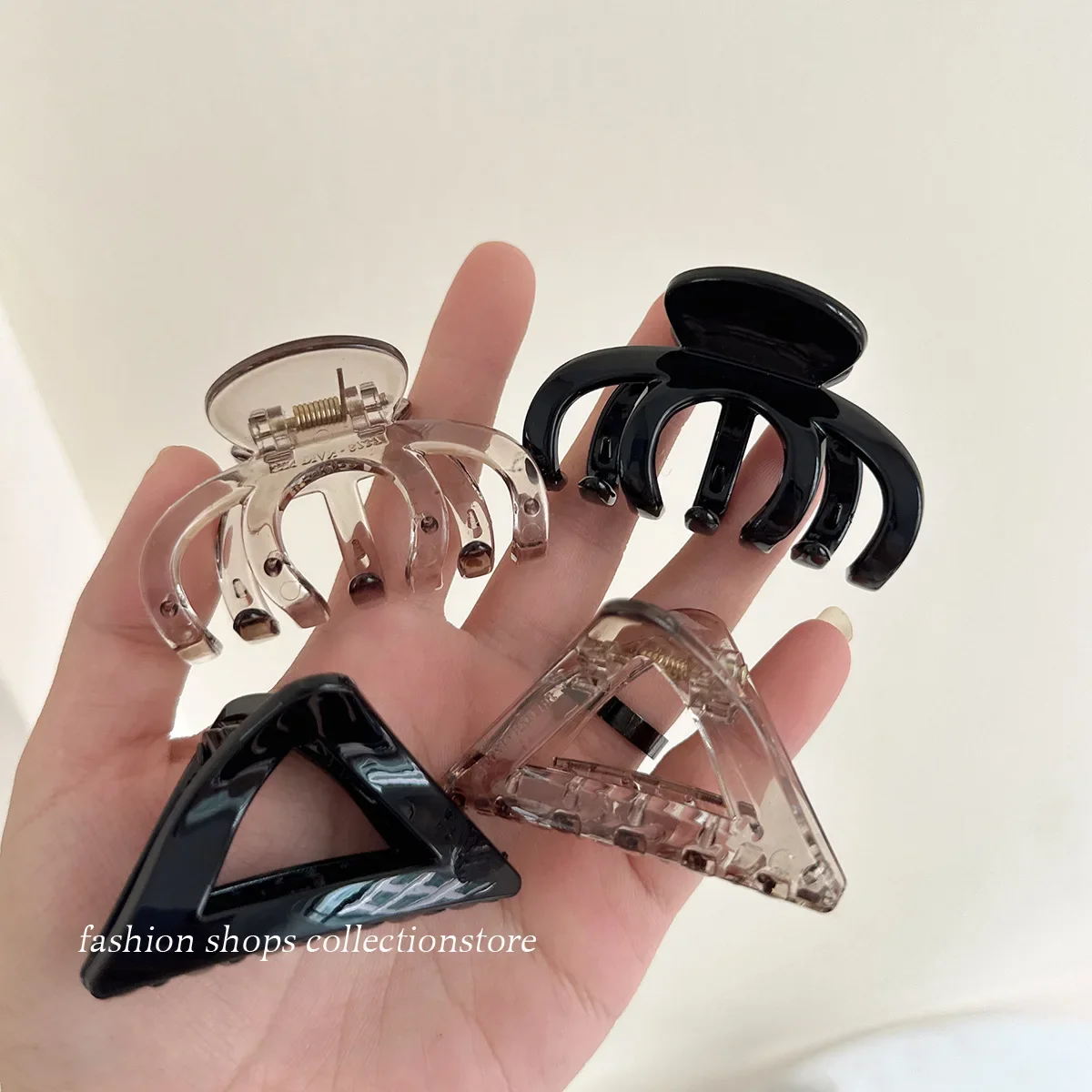 Octopus Hair Claw Clip Versatile Basic Shark Style for Thick Hair Back Head Updo Daily Black