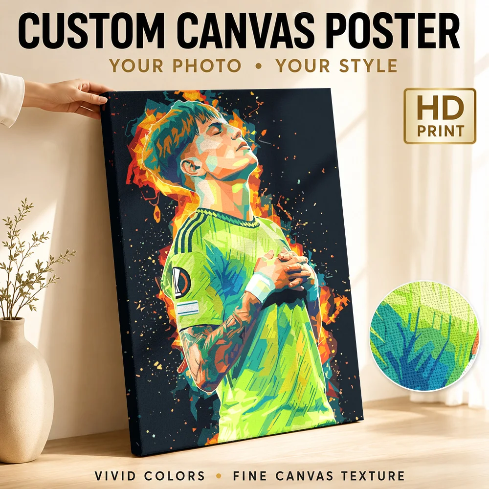 Alejandro Garnacho Canvas Print Poster Customized Sports Portrait Canvas Wall Art for Gym Decor Collectible Ready to Hang Gift