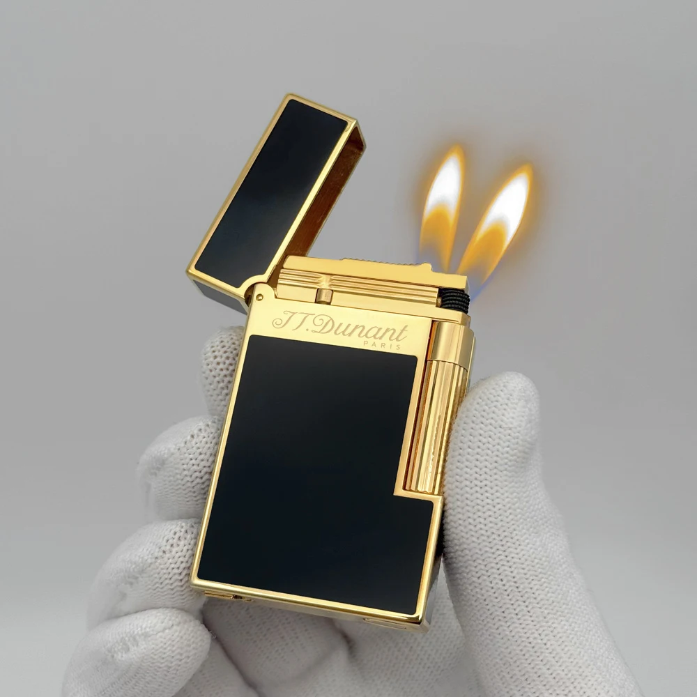 

2026 Dual Gas Lighter Metal Lacquer Double Flame Cigar Accessories Smoking Cigarette Tools includes custom accessories.