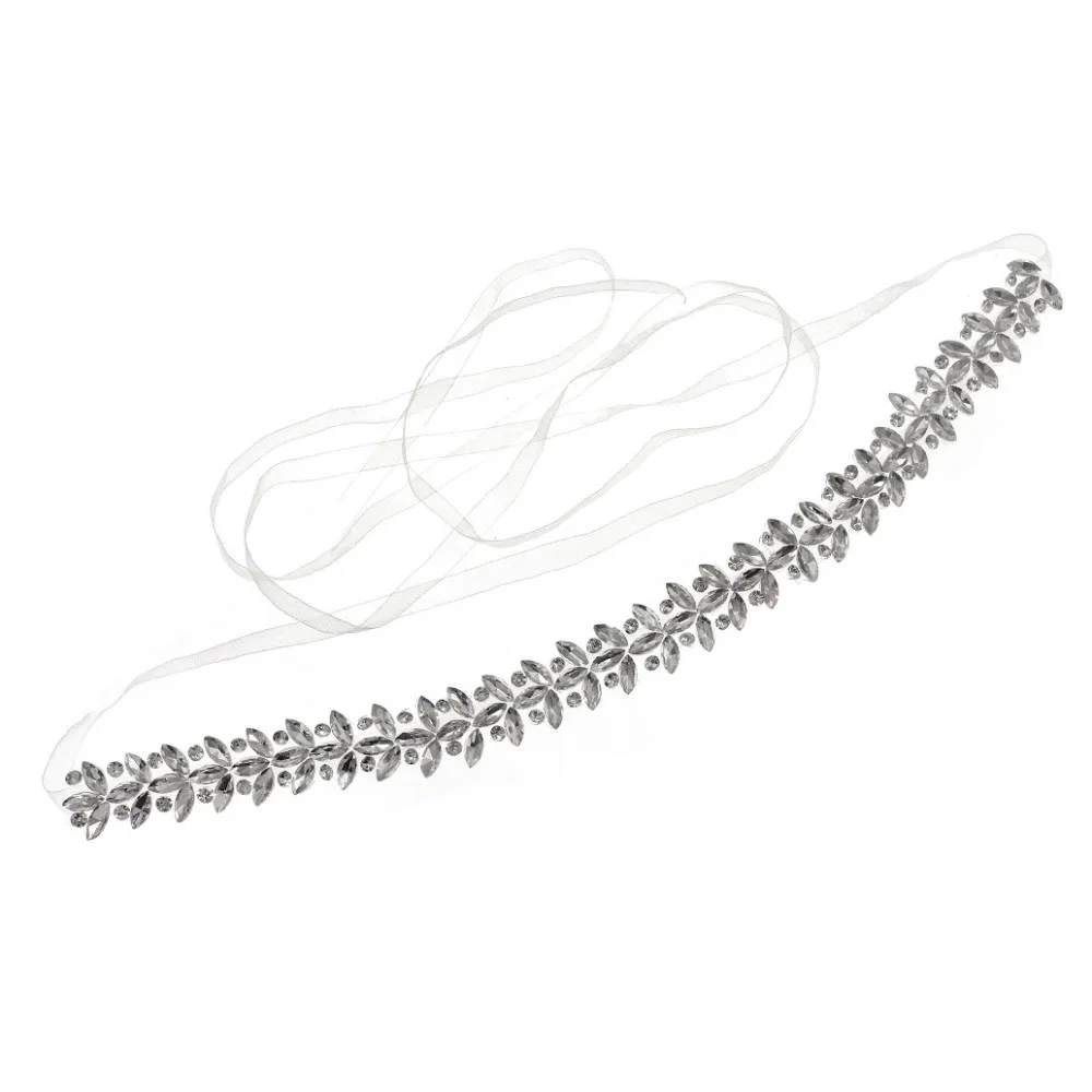All-match Silver Bridal Rhinestone Belt Luxury Sparkling Wedding Dress Belt Handmade Elegant Bridal Sash Prom Dress