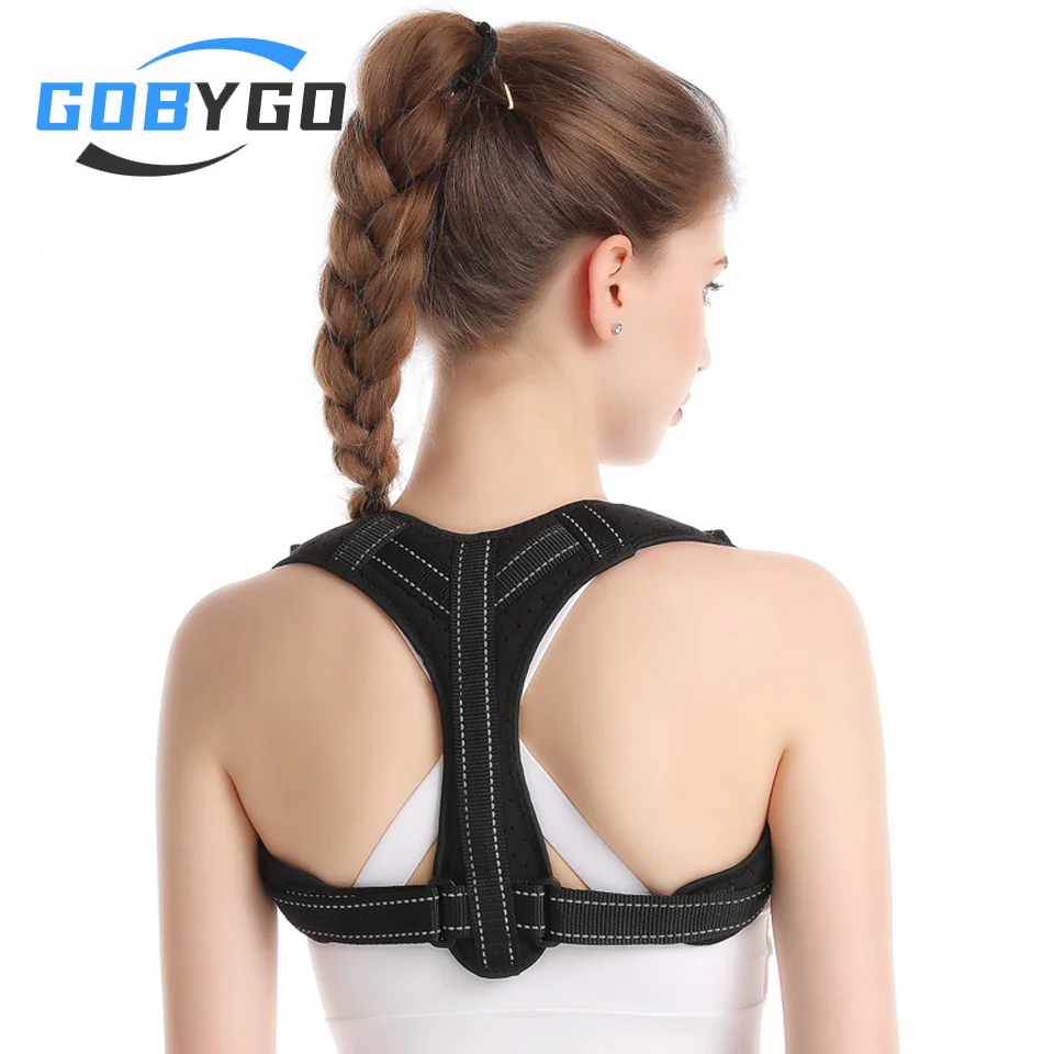 GOBYGO Adjustable Upper Shoulder Support Posture Corrector Adult Children Corset Spine Brace Back Belt Orthotics Back Support