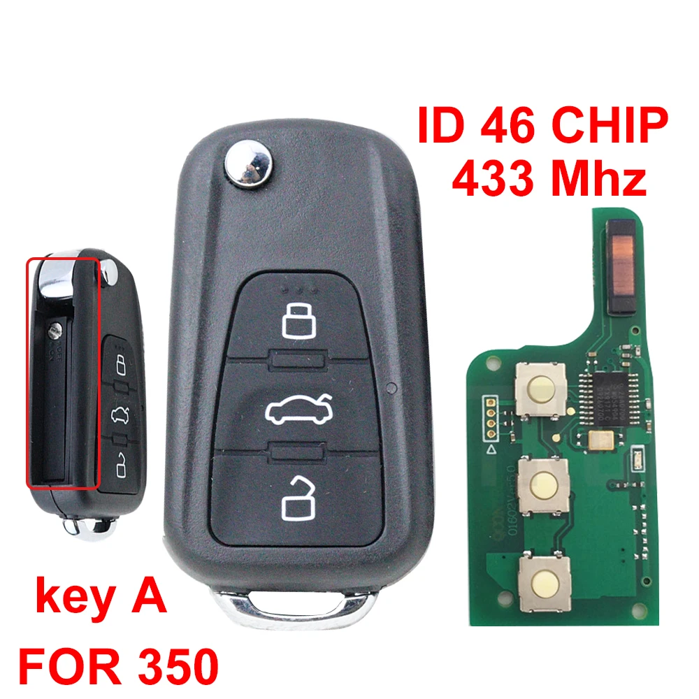 433mhz ID46 Chip Car Remote Key Fob for Roewe 350 Car Key Accessories