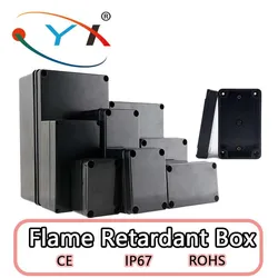 Plastic Waterproof Box ABS Flame-Retardant Outdoor Waterproof Junction Box IP67 Electrical Instrument Enclosure Sealing Boxblack