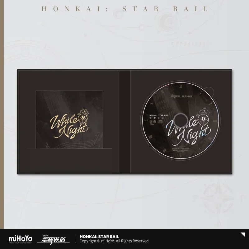 MiHoYo Honkai: Star Rail "Sleepless Night CD musik, sampul buku lirik. Lagu Mandarin, Korea, Inggris, Jepang, + iringan