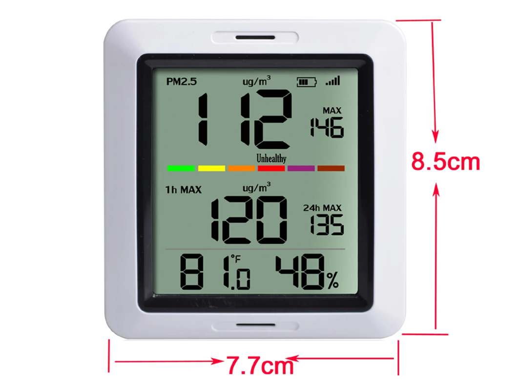 MISOL/ PM2.5 air quality tester monitor wireless, with indoor temperature and   humidity, solar powered