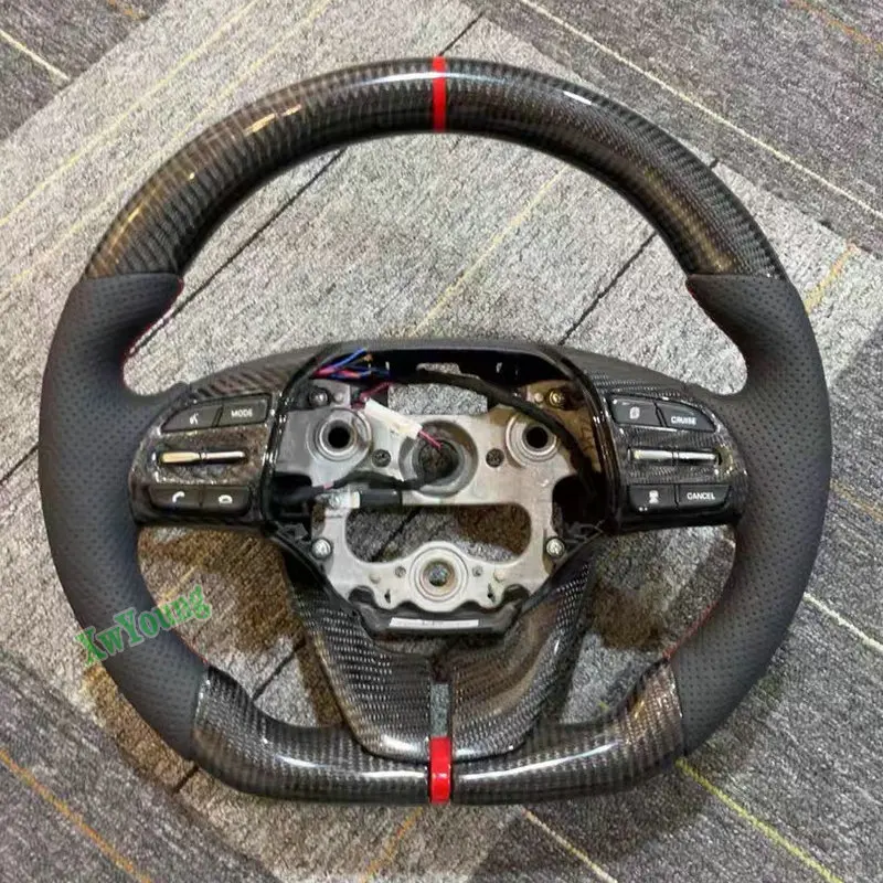 For Hyundai Elantra IX35 (With Paddle Shifters Holes) Customize 100% Real Carbon Fiber Car Steering Wheel