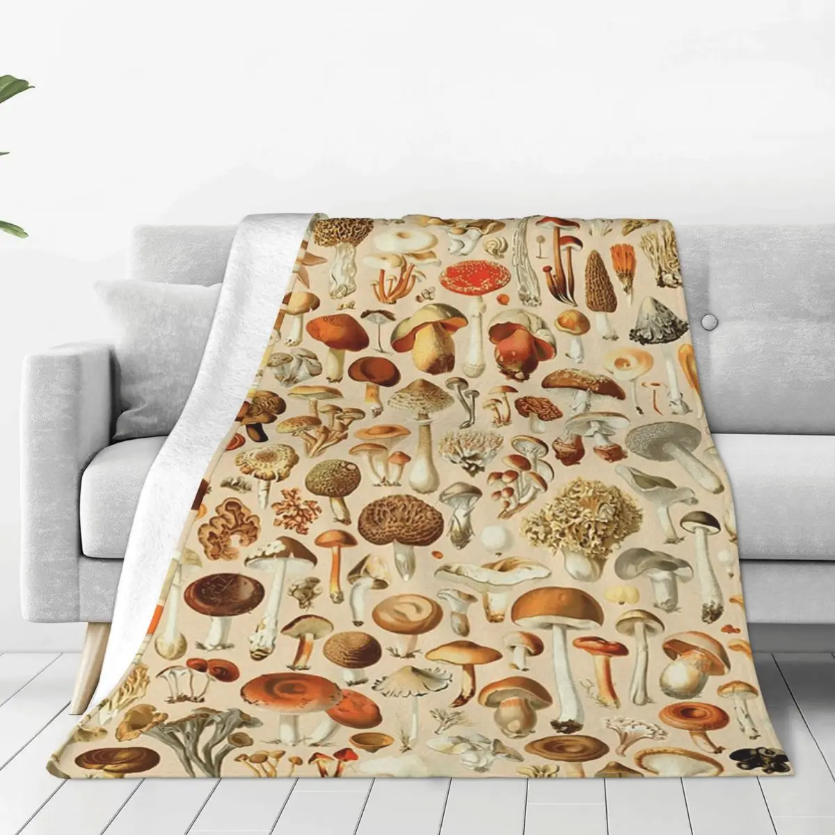 Vintage Mushroom Designs Collection Blankets Flannel Throw Blanket Bedding for Bed Living room Picnic Travel Home Couch
