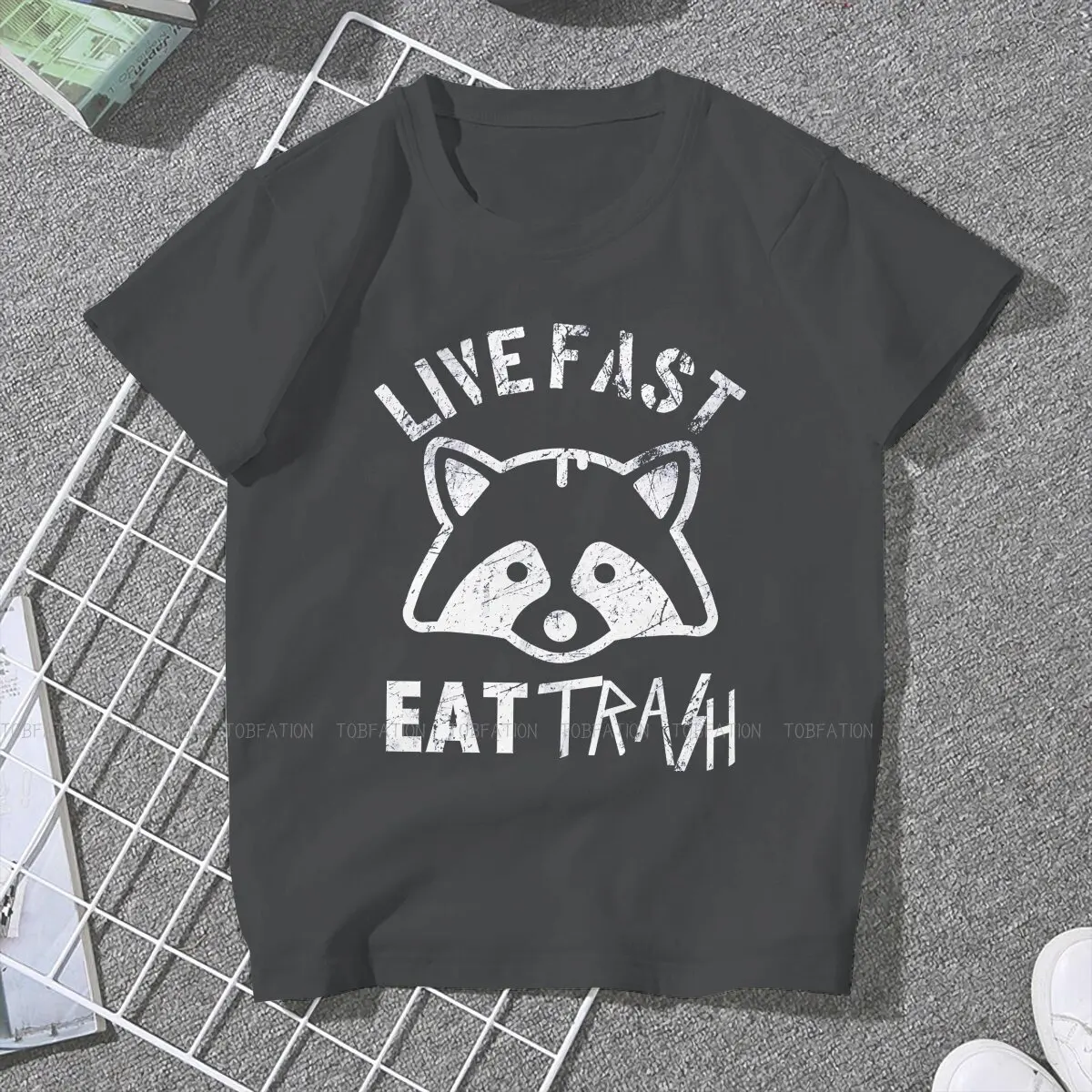 Racoon Retro Vintage Trash Panda Classic Women's TShirt Racoon Animals O Neck Girls Tops 4XL Lady T Shirt Funny Fashion Gift