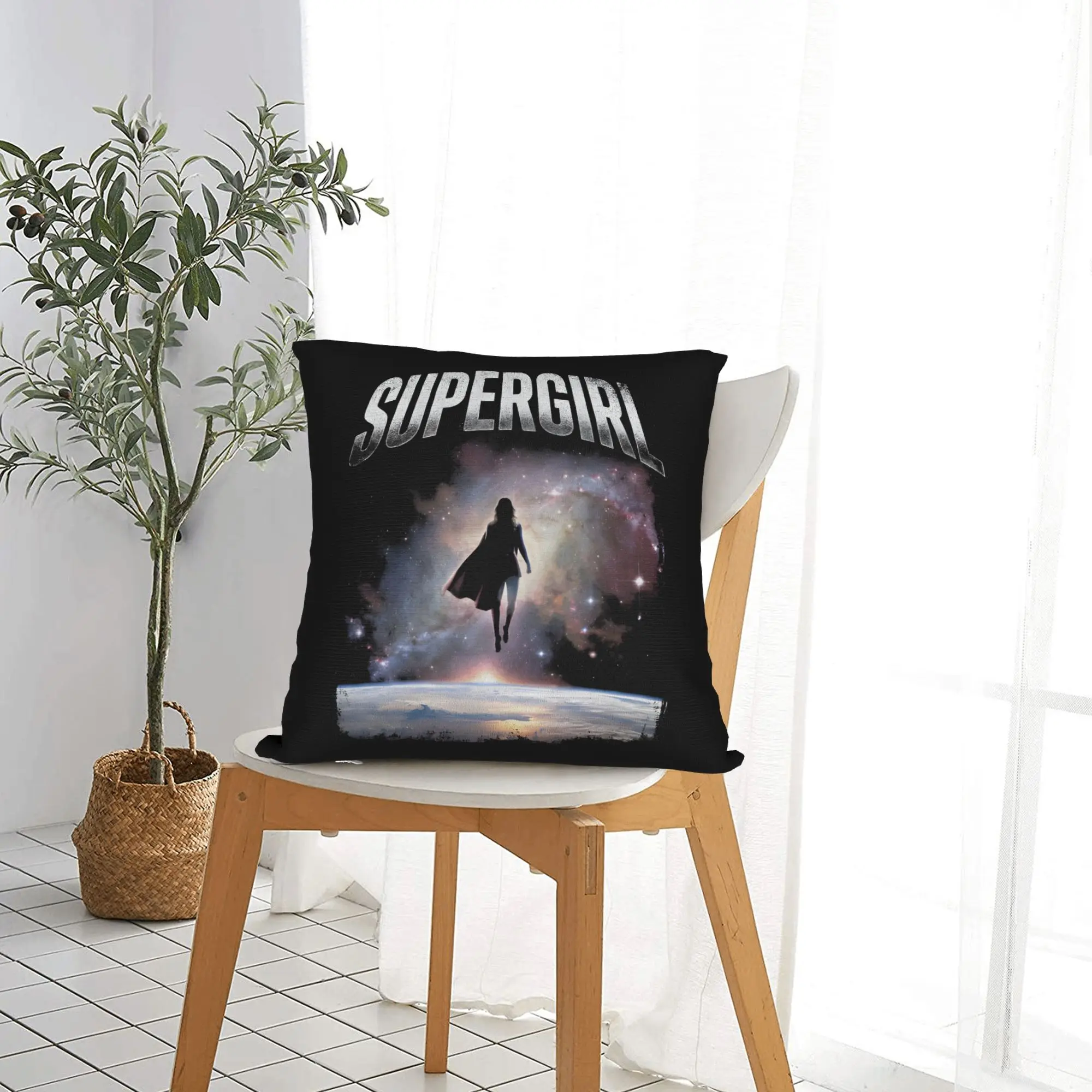 Super-girls  Square Pillow Cases Cushion Cover Customized Zipper Decor Pillowcase for Sofa 18"x18" - view 2