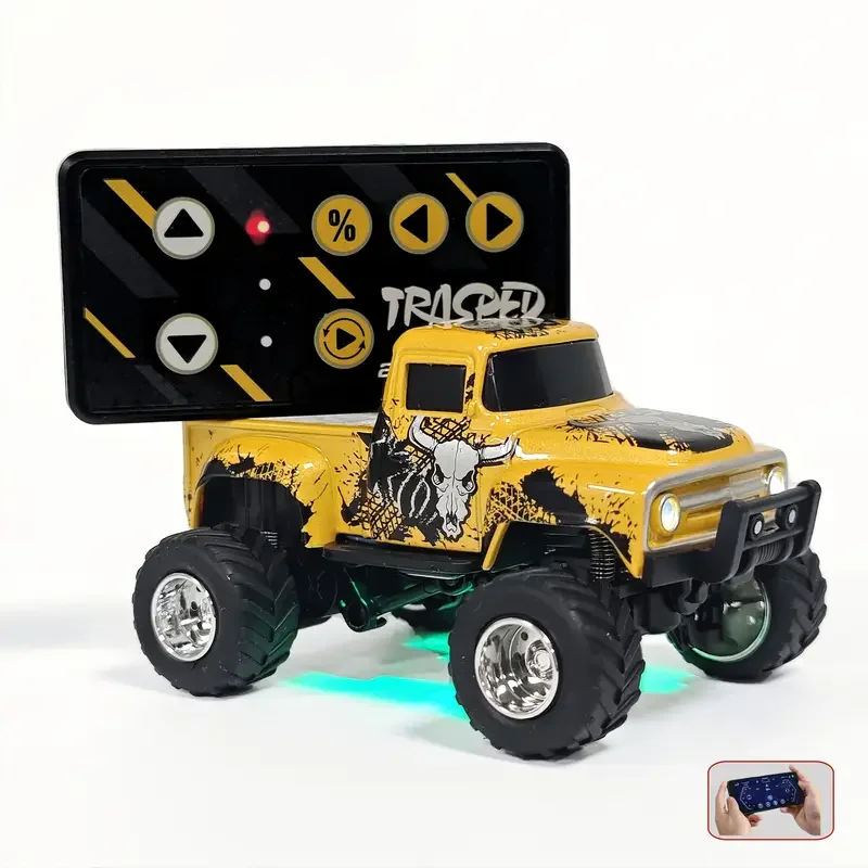 1:64 Mini Legierung Fernbedienung Auto Party Spielzeug Auto Geschenk Cool Skull Bull Graffiti Outdoor Spielzeug für Erwachsene Drei-Gang-Geschwindigkeit