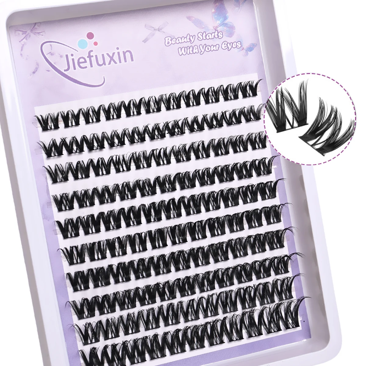 Wimperncluster-Erweiterungen, natürliches Aussehen, Wimpern, D-Locken, flauschige Cluster-Wimpern, DIY-Wimpern – Detail 3