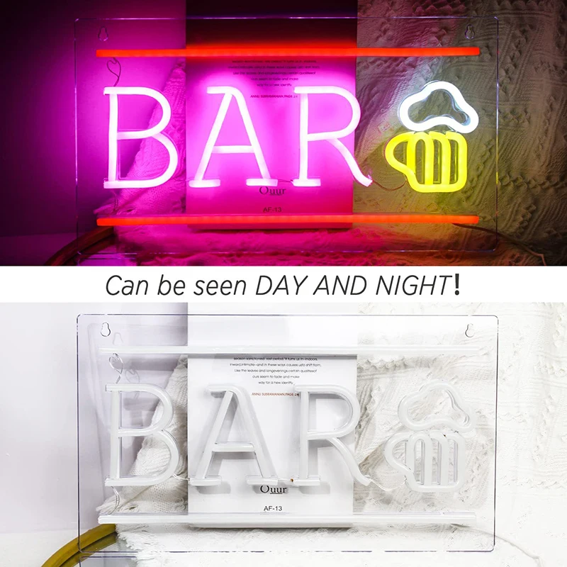 Bar Wine Glass LED Neon Sign Light Decorative Night Lamp Custom Party Time Coffee Beer Wall Room Shop Club Hotel USB Plug Gift