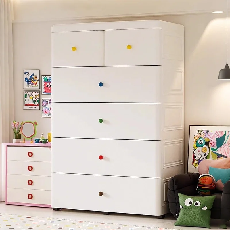 

Thickened Multi Drawer Storage Cabinet Living Room Dresser Bedroom Nightstand Snack Organizer Space Saving Home Furniture