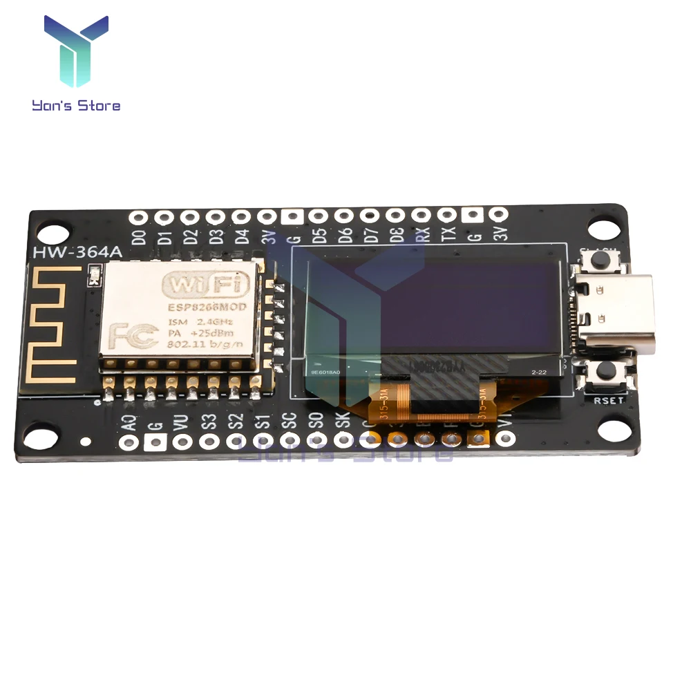1pcs DC 3.3V-5V NodeMcu ESP8266 Development BOARD 0.96 OLED จอแสดงผล CH340C WiFi โมดูล Micro USB สำหรับ Arduino ESP8266