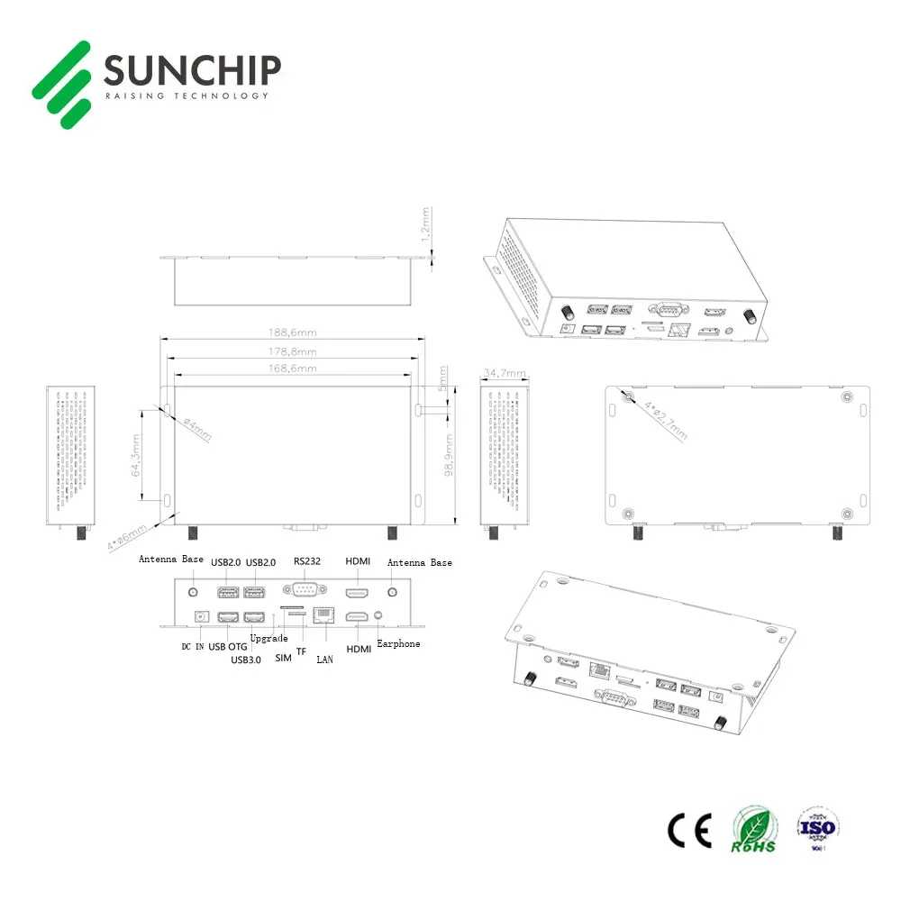 Fabricant Rockchip RK3568 Android 11 4K Boîte de lecteur multimédia de signalisation numérique