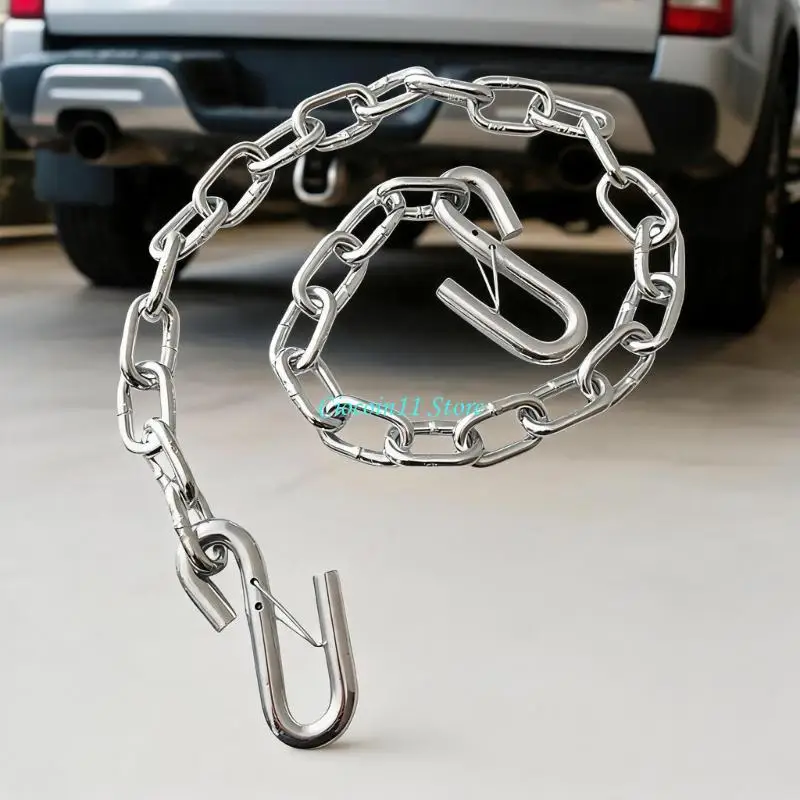 Y1UB Utility Trailer Safety Chain 1 Meter, Metal Tow Hook Chain Link
