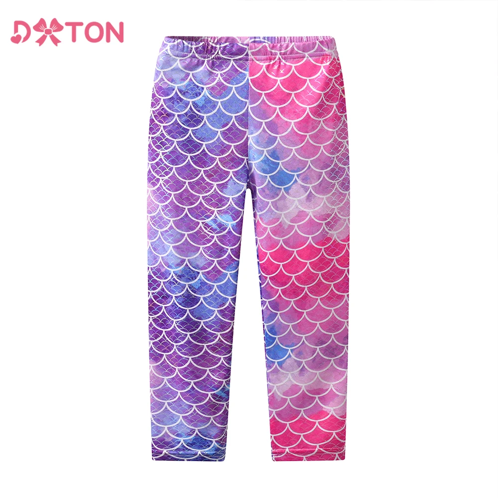 DXTON Children Leggings Mermaid Girls Pants New Skinny Leggings for Girls Toddler Trousers Four Season Girls Pencil Pants 3-12YS