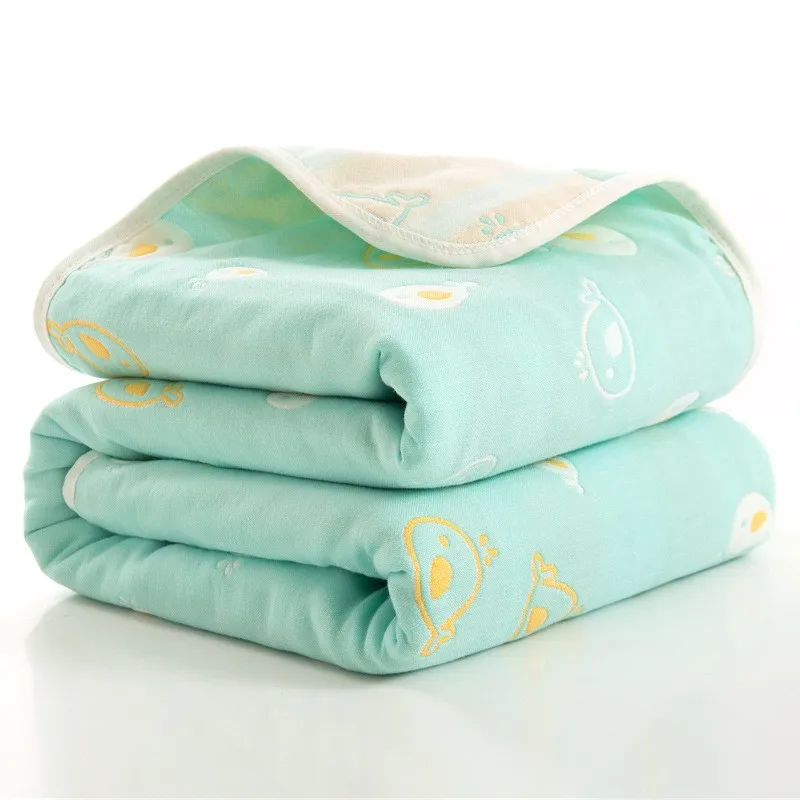 New 6 Layer 100% Cotton Gauze Adult Blankets Baby Muslin Swaddle for Newborn Soft Breathable Small Quilt Knee Blanket Bath Towel